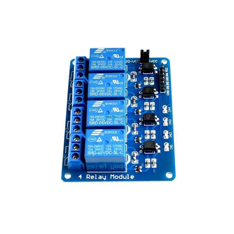 Placa De 4 Canales A Relé 5v Con Optoacoplador Y Led Arduino - Imagen 4