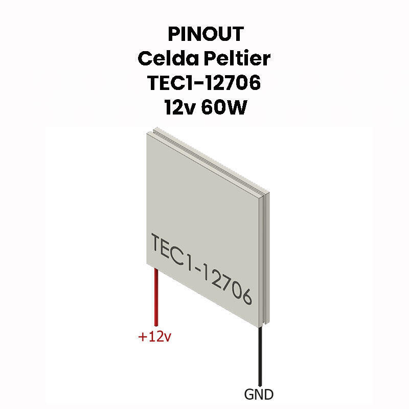 Celda De Peltier Tec1-12706 12v 7a Termoeléctrica Tec1 12706 60w - Imagen 2