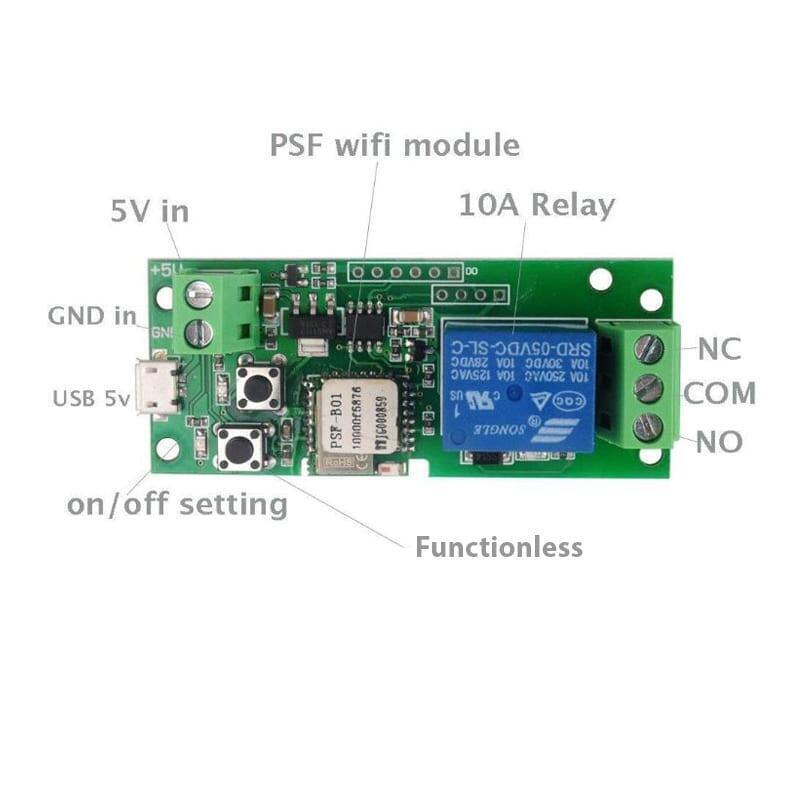 Sonoff Interruptor Wifi 5v 12v 24v Ac/dc Bsf-b01 Domotica - Imagen 4