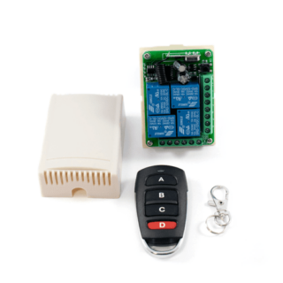 Modulo rele 4 Canales 12V RF y Control Remoto Inalámbrico 433 Mhz Domotica