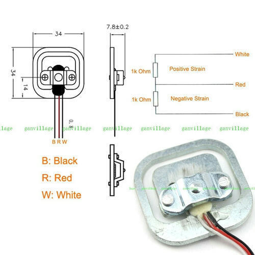 Celda De Carga 50kg Sensor De Fuerza Peso Mas Módulo Hx711 - Imagen 2