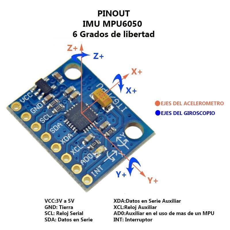 Modulo 6y-521 Mpu6050 Giroscopio + Acelerometro Arduino - Imagen 5