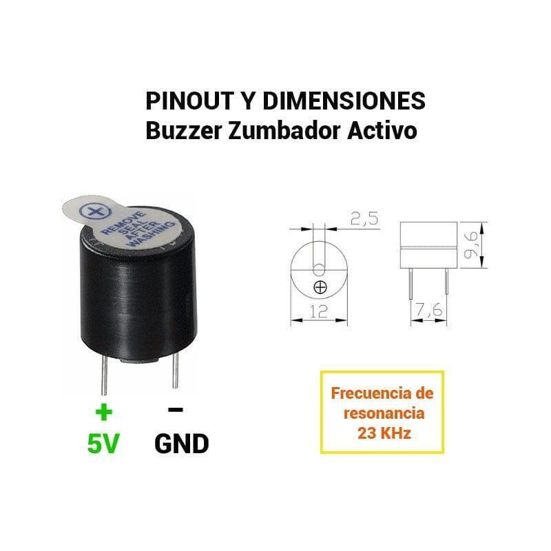 Kit 8 Buzzer Activo Sonido Alarma Arduino 5v Sounder Speaker - Imagen 3
