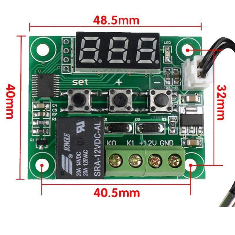 Termostato Digital Incubadora W1209 12v Dc - Imagen 2