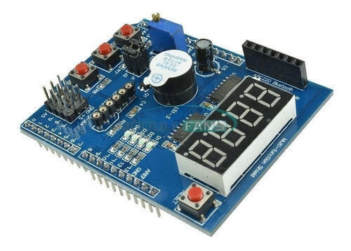 Board Shield Multi Funcion 74hc595 Zumbador Botones Arduino - Imagen 5