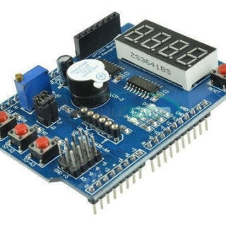 Board Shield Multi Funcion 74hc595 Zumbador Botones Arduino