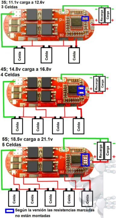 Bms 3s 4s 5s 25a Litio Cargador Celdas 3 18650 Bateria - Imagen 4