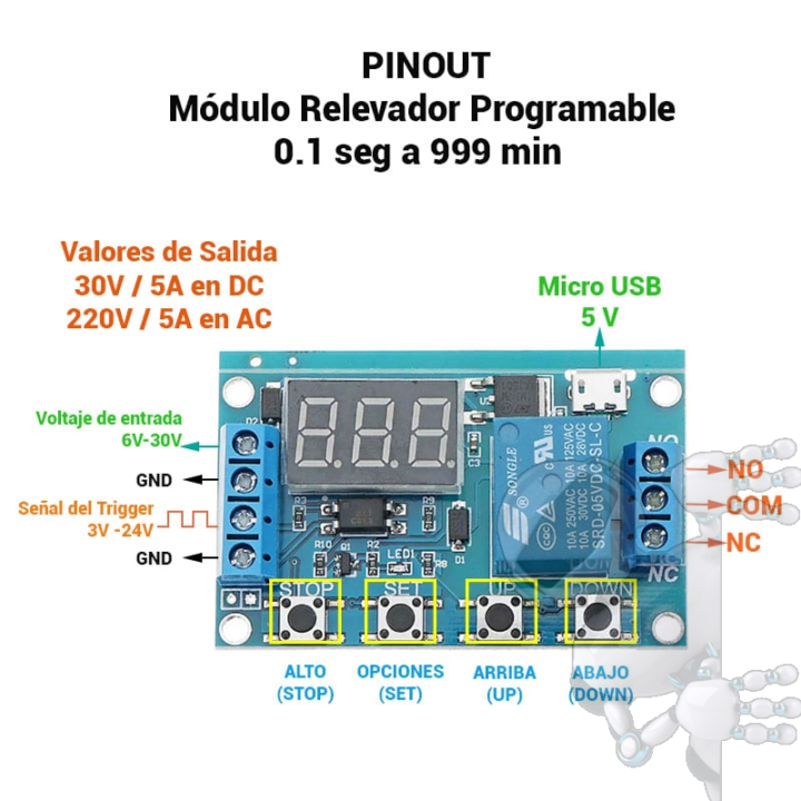 Temporizador Programable Relé Motor Volteo Huevos Incubadora - Imagen 3
