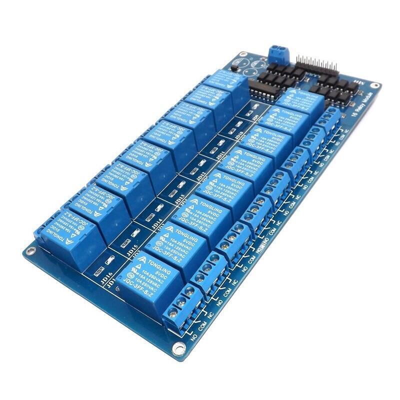 Placa De 16 Canales A Relé 12v Con Optoacoplador Led Arduino - Imagen 2