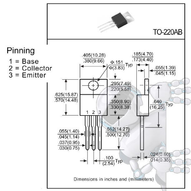 Transistor PNP de media potencia TIP32C - Imagen 6