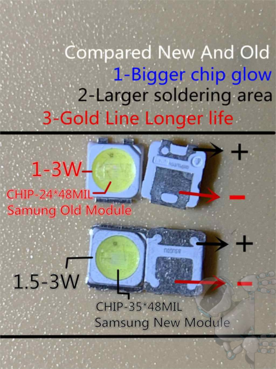 Kit 25 Led 3535 3v 1w Blanco Smd Superficie - Imagen 4