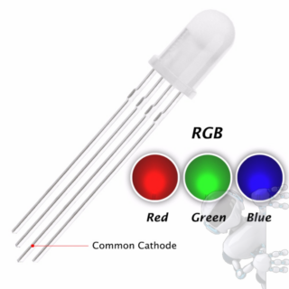 LED RGB 5MM TRICOLOR 10 UNIDADES Catodo Comun