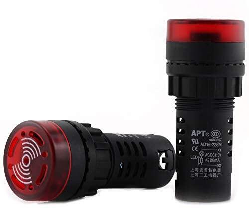 Buzzer Zumbador Luminoso Alarma 220v 12v 110v Ac Rojo Industrial - Imagen 2