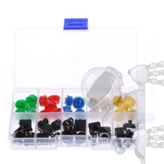 Kit 25 Pulsadores Botones Interruptores en Caja