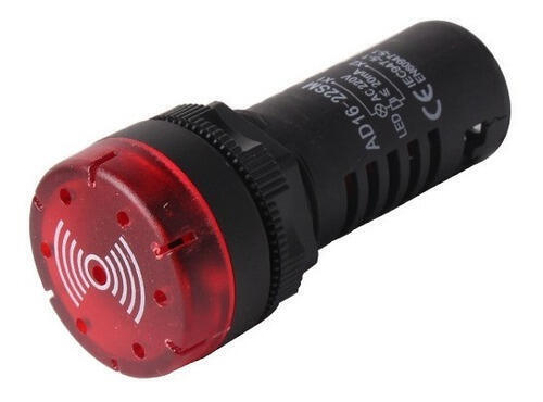 Buzzer Zumbador Luminoso Alarma 220v 12v 110v Ac Rojo Industrial