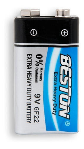 Kit 2 BATERIA 9V 6F22 CUADRADA CARBÓN BST-9V-6F22