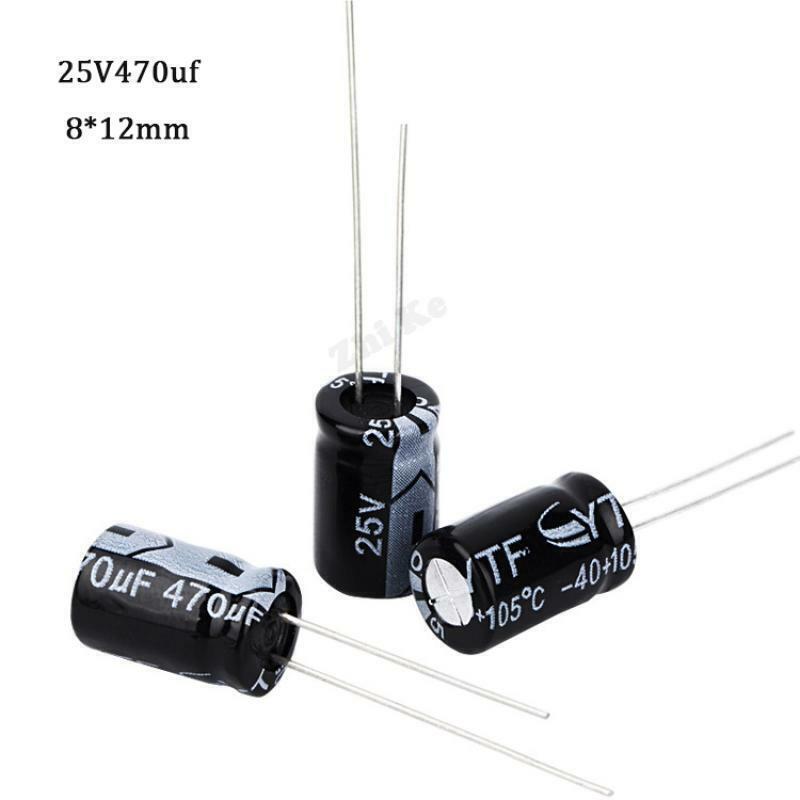 Pack 10 Capacitor Electrolítico De Aluminio 470uF 25V 8x12 mm
