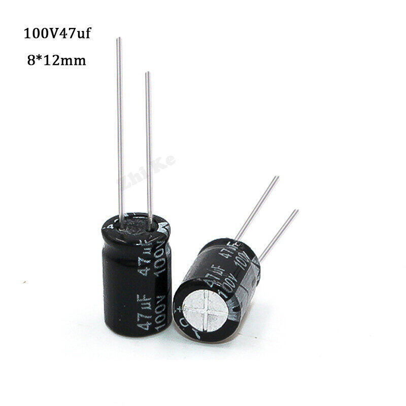 Pack 10 Capacitor Electrolítico De Aluminio 47uF 100V 8x12 mm