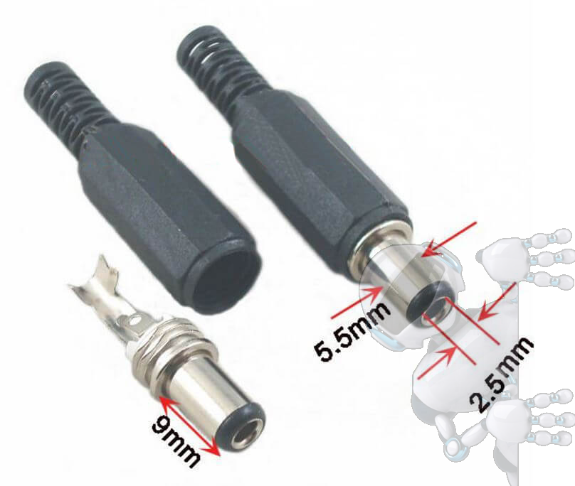 Kit 3 Conector Jack Macho 5.5 x 2.1mm - Imagen 2