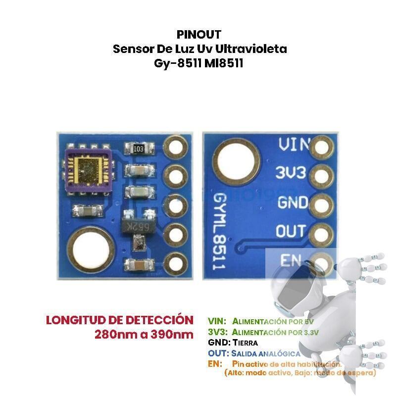 Gy-8511 Ml8511 Sensor De Luz Uv Ultravioleta - Imagen 5
