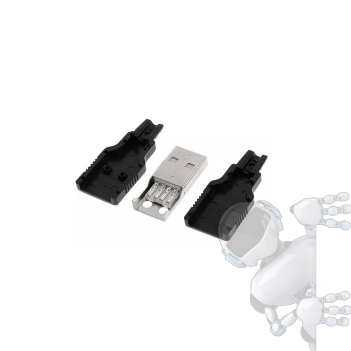 Kit 2 CONECTOR MACHO USB TIPO A PARA CABLE 4 PINES - Imagen 2