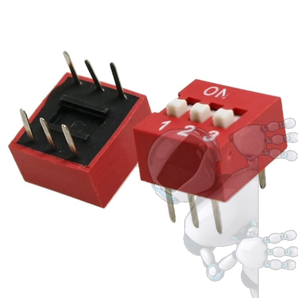 Dip Switch De 3 Posiciones Rojo - Imagen 2