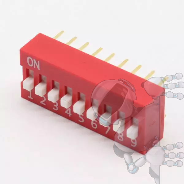DIP Switch de 9 Posiciones Rojo - Imagen 2