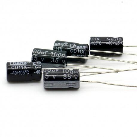 Pack 10 Capacitor Electrolítico De Aluminio 100uF 35V 6x11 mm - Imagen 3