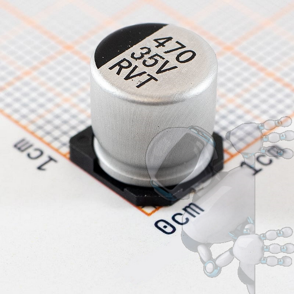 Kit 4 Capacitor Electrolítico De Aluminio 470 uF 35V 10x10.2 mm SMD - Imagen 2