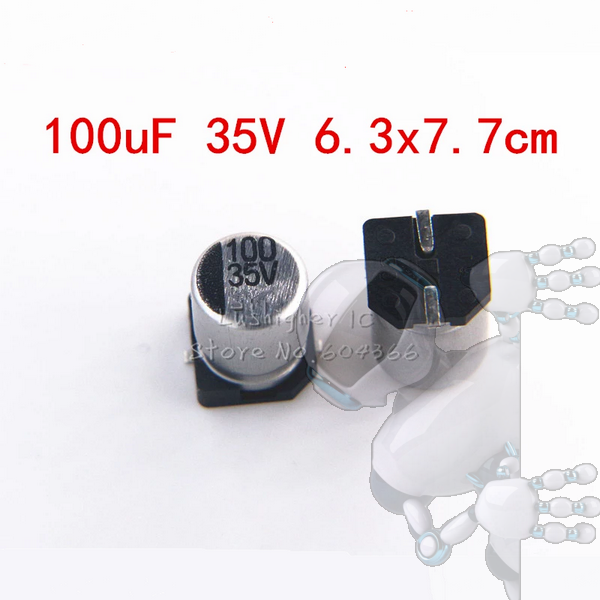 Kit X4 Capacitor Electrolítico De Aluminio 100uF35V 6.3x7.7mm SMD - Imagen 2