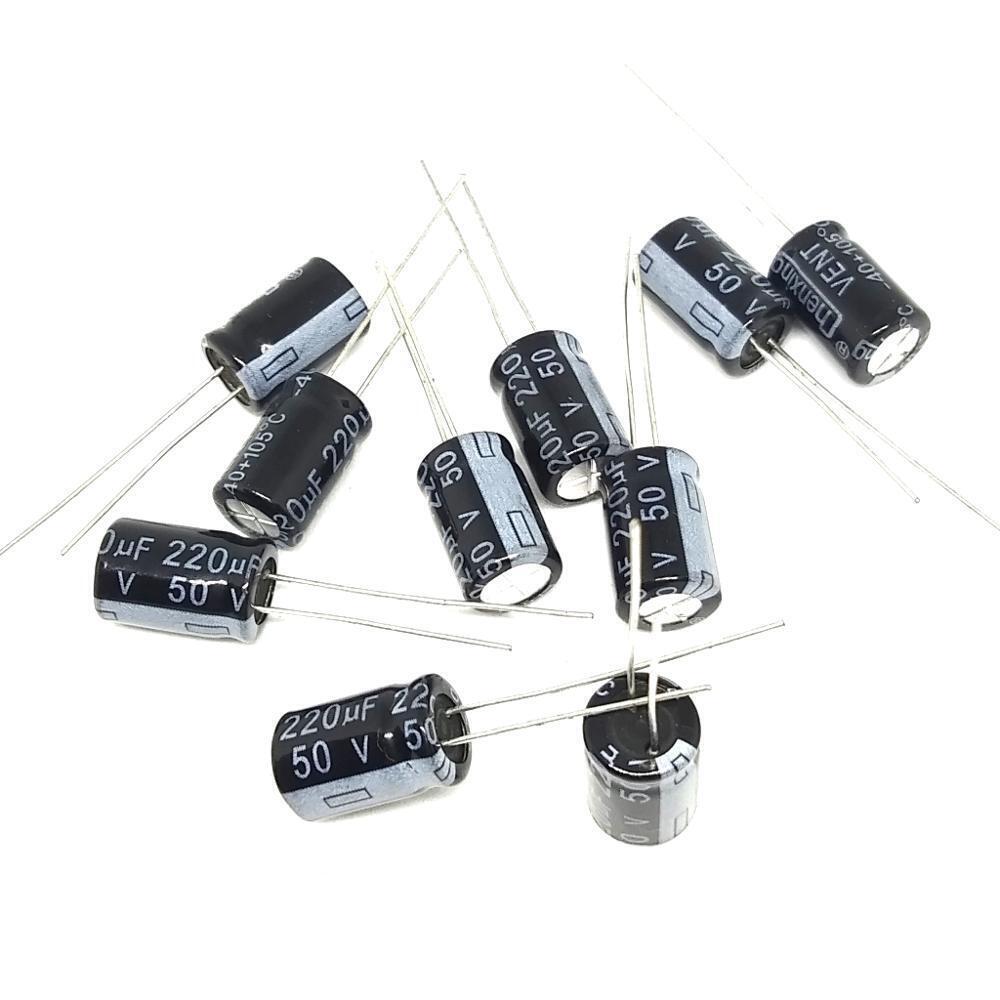 Capacitor Electrolítico De Aluminio 220uF 50V 8x12 mm