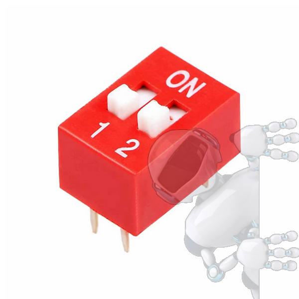 DIP Switch de 2 Posiciones Rojo