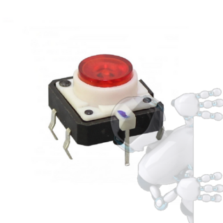 Micro Pulsador Con LED Rojo 12*12mm