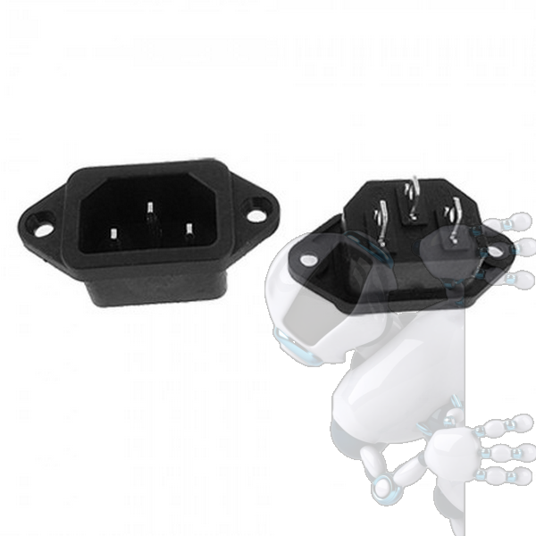 CONECTOR O ENCHUFE DE ALIMENTACIÓN AC-04 PARA CABLE DE PODER C13 - Imagen 2