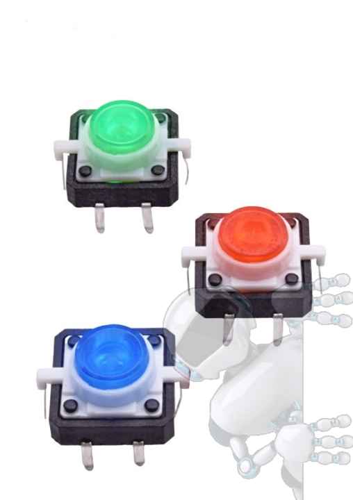 Micro Pulsador Con LED Azul 12*12mm - Imagen 3