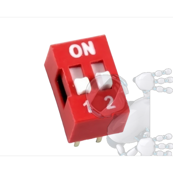 DIP Switch de 2 Posiciones Rojo - Imagen 3