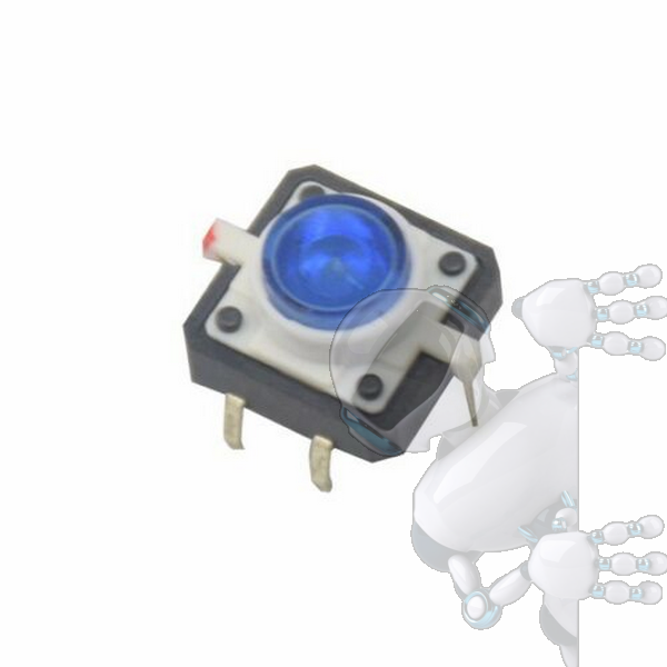 Micro Pulsador Con LED Azul 12*12mm