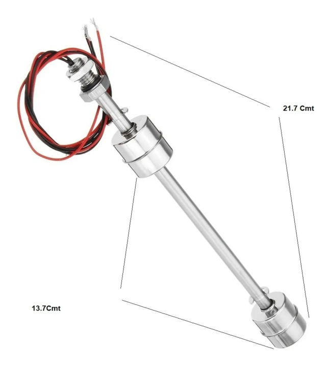 Sensor De Nivel Flotador Acero Inoxidable Doble 21.7cmt - Imagen 2