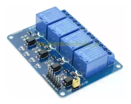 Placa De 4 Canales A Rele 12v Con Optoacoplador Led Ardui - Imagen 3