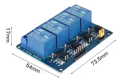 Placa De 4 Canales A Rele 12v Con Optoacoplador Led Ardui - Imagen 2