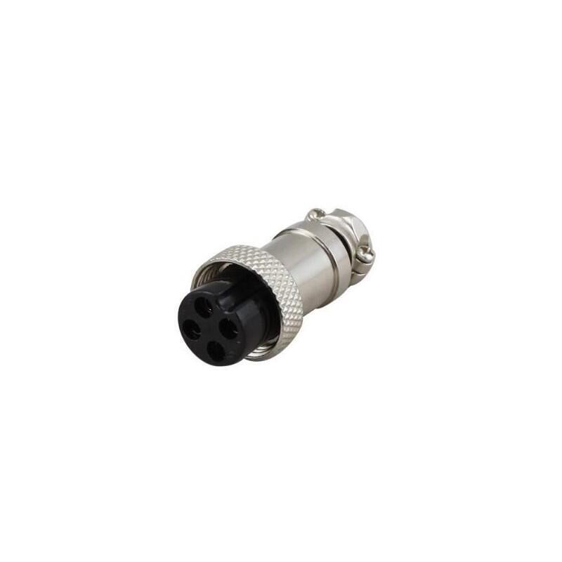 CONECTOR CIRCULAR 4 PINES pareja GX16-4 METÁLICO Aviacion - Imagen 2