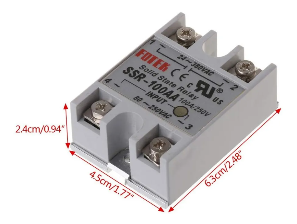 Rele De Estado Solido Ssr-100 Aa 100a 3-380vac Fotek Arduino - Imagen 2