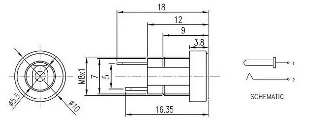 Conector 5,5x2,1mm, Dc 022b, Con Tuerca Para Panel - Imagen 2
