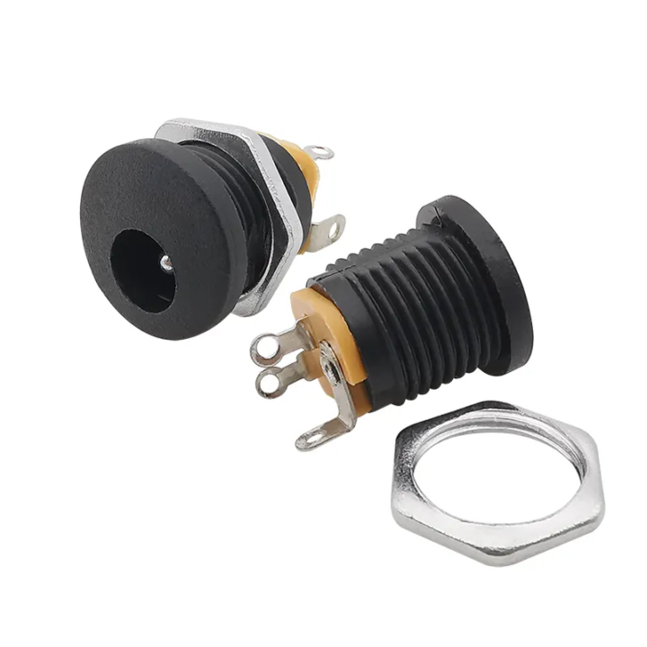 Conector 5,5x2,1mm, Dc, Con Tuerca Para Panel - Imagen 2