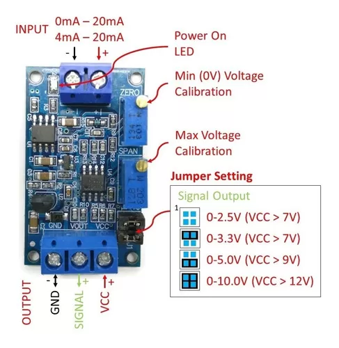 Convertidor Corriente Voltaje Modulo Conversion Señal 4-20 V - Imagen 2