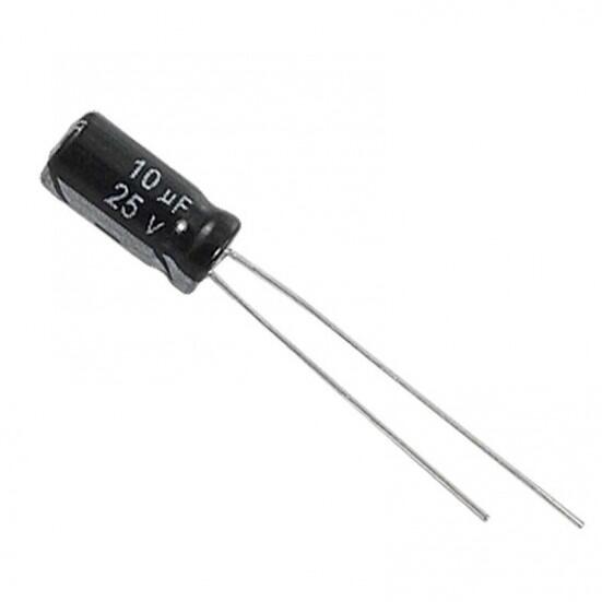 Capacitor Electrolítico De Aluminio 10uF 25V 4x7 mm