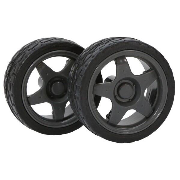 Rueda Llanta Wheel Carro rin negro Robot Diametro 67mm