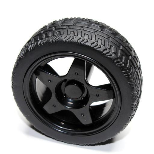 Rueda Llanta Wheel Carro rin negro Robot Diametro 67mm - Imagen 2