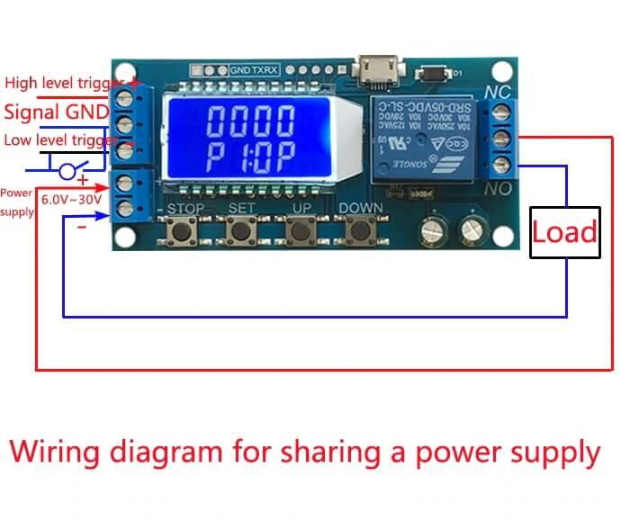 Temporizador Ajustable Programable LCD XY-LJ02 0-9999 min Relé 6-30V - Imagen 4