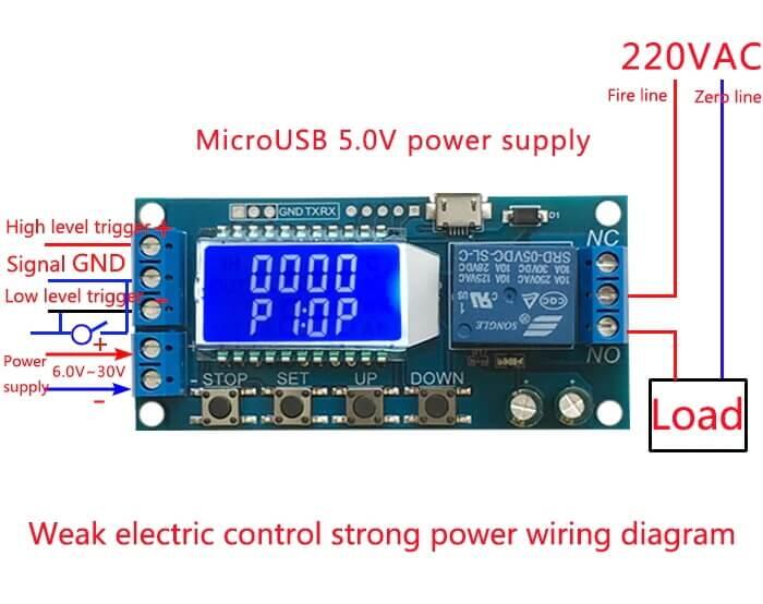 Temporizador Ajustable Programable LCD XY-LJ02 0-9999 min Relé 6-30V - Imagen 5